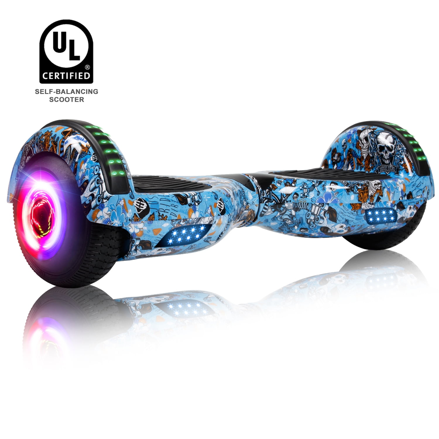 LIEAGLE Hover board with Bluetooth Two Wheel Self Balancing Scooter 6.5 In. with LED Lights Electric Scooter Hoverboard for Kids Camouflage Walmart