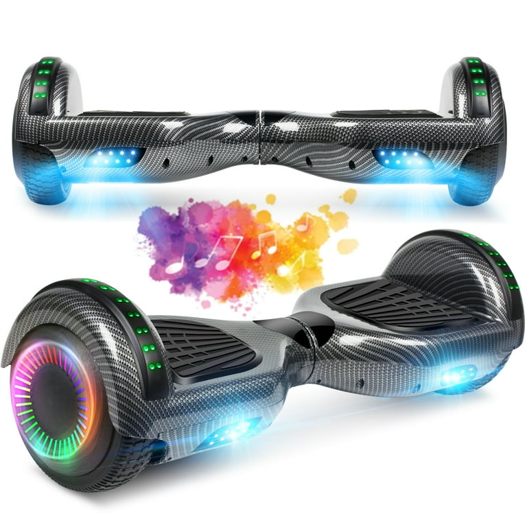 LIEAGLE Hoverboard with Bluetooth Speaker and LED Lights 6.5 inch Two Wheel Self Balancing Electric Scooter Gift for Kids Aults Safety Certified Walmart