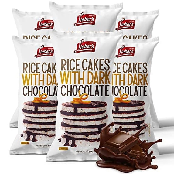 LIEBERS Dark Chocolate Rice Cakes, Kosher Certified Dairy Free, Gluten ...