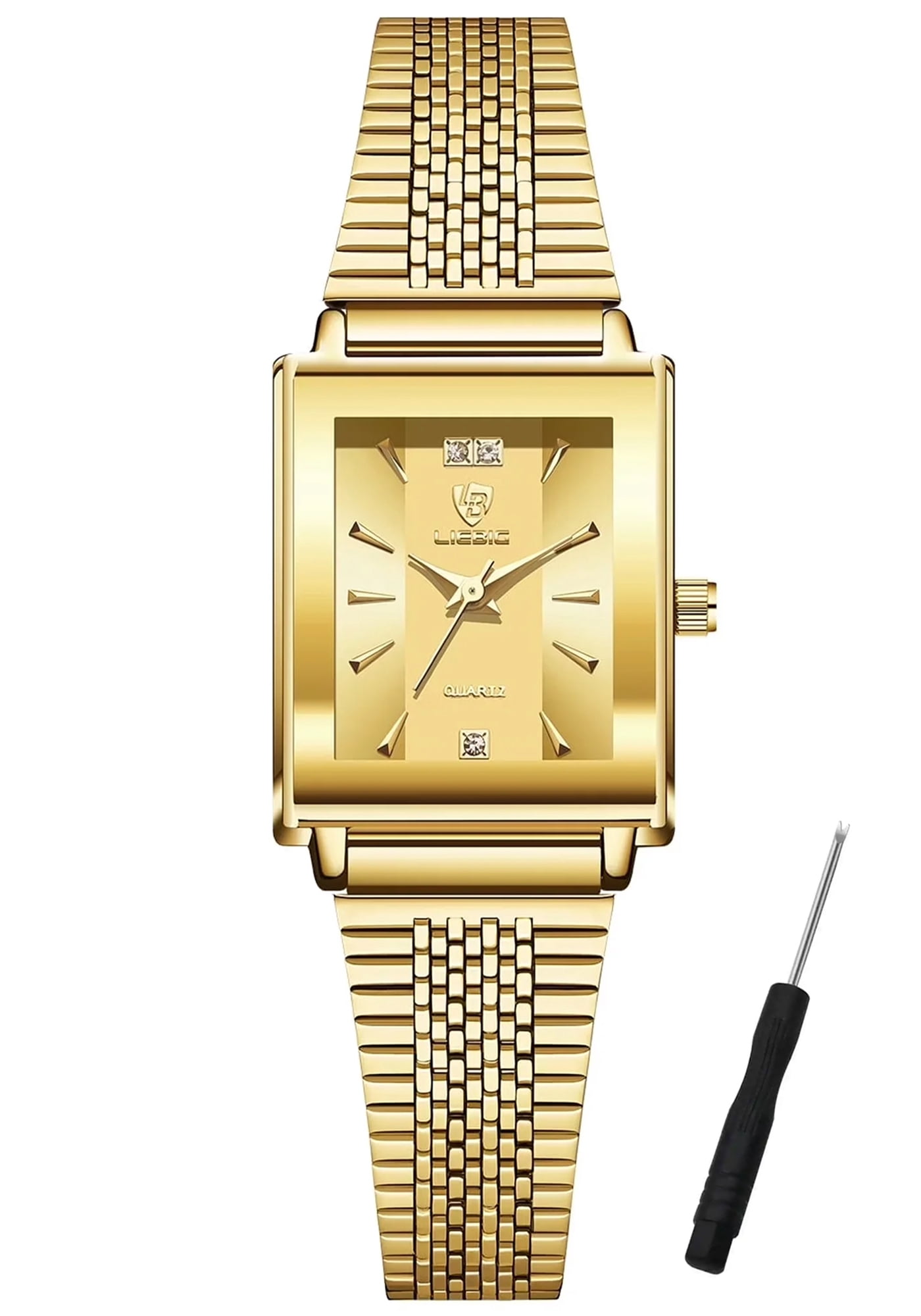 LIEBIG Gold Watches for Women Dainty Elegant Womens Watch Classic Vintage Fashion Square Ladies Quartz Watch Gifts