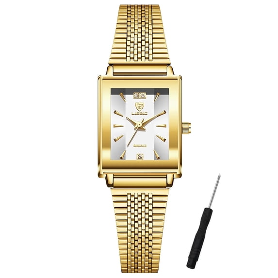 LIEBIG Gold Watches for Women Dainty Elegant Womens Watch Classic Vintage Fashion Square Ladies Quartz Watch Gifts