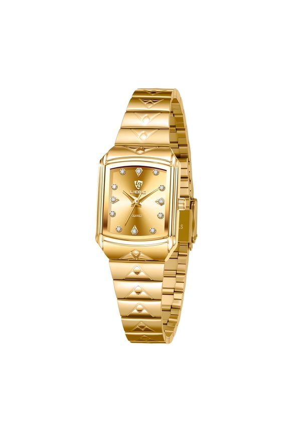 LIEBIG Small Gold Watches for Women Analog Quartz Waterproof Ladies Watch Fashion Dress Rectangular Womens Wrist Watch