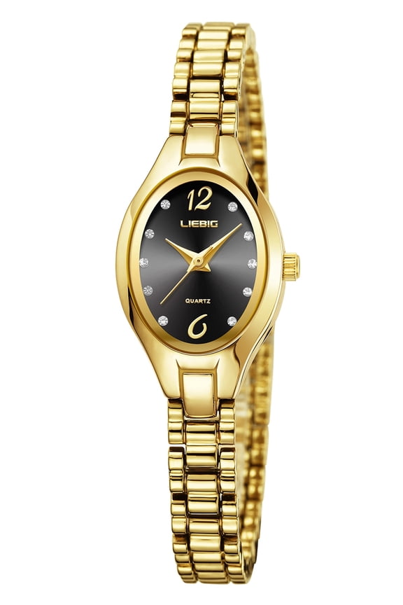 LIEBIG Womens watch Small Gold Watches for Women Dainty Analog Ladies Quartz Watch Oval Case Waterproof