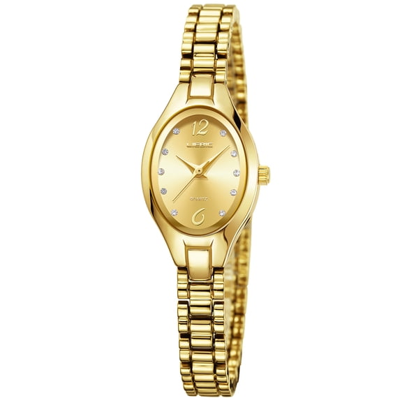LIEBIG Small Gold Watches for Women Dainty Analog Ladies Quartz Watch Oval Case Waterproof