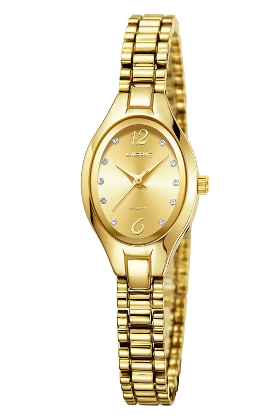 LIEBIG Small Gold Watches for Women Dainty Analog Ladies Quartz Watch Oval Case Waterproof