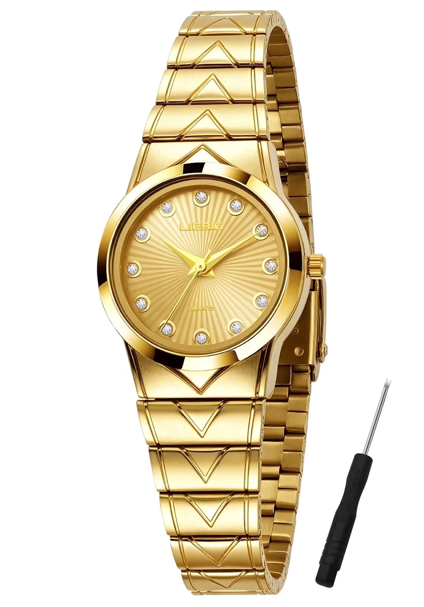 LIEBIG Small Gold Watches for Women Easy Read Ladies Quartz Wrist Watch 3ATM Waterproof Fashion Luxury Female Womens Watch