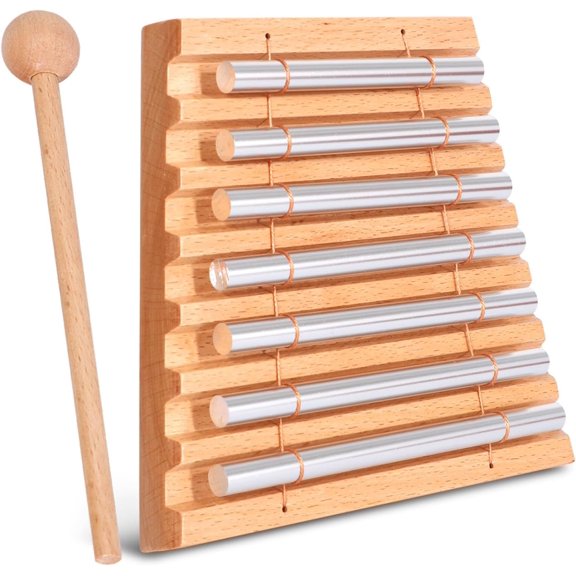 LIEKE 7 Tone Hand Chime Instrument Meditation Chime Mindfulness Bell with Nice Tone For Yoga Meditation Sound Healing Teachers' Classroom Management Tool