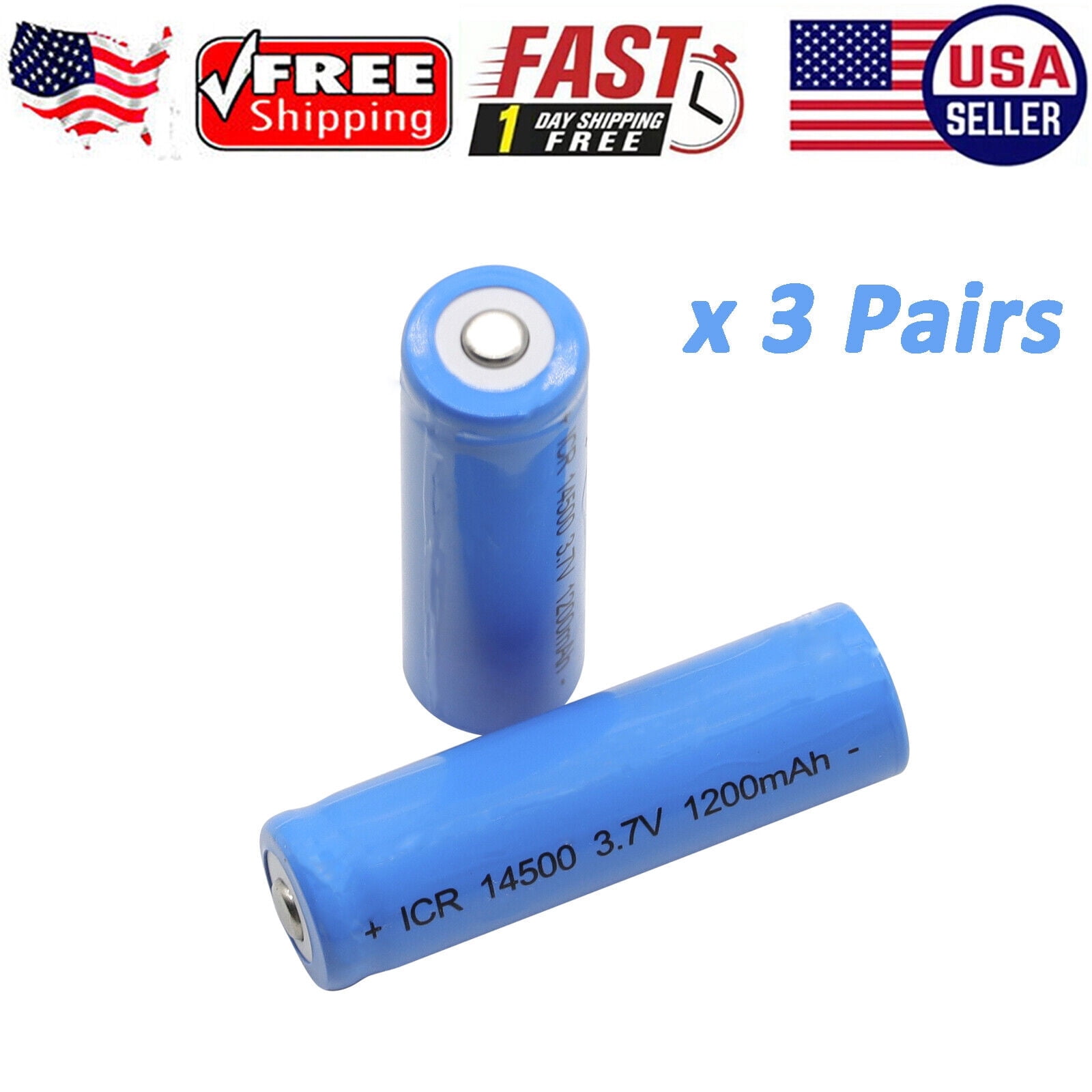 LIENIAO AA 3.7V 1200mAh Rechargeable Li-ion Batteries ICR 14500