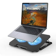 LIENS Laptop Cooling Pad with Adjustable Height Two 5.1 Inches Fan 2 USB Ports Suitable for 12"-15.6" Laptops（Black）