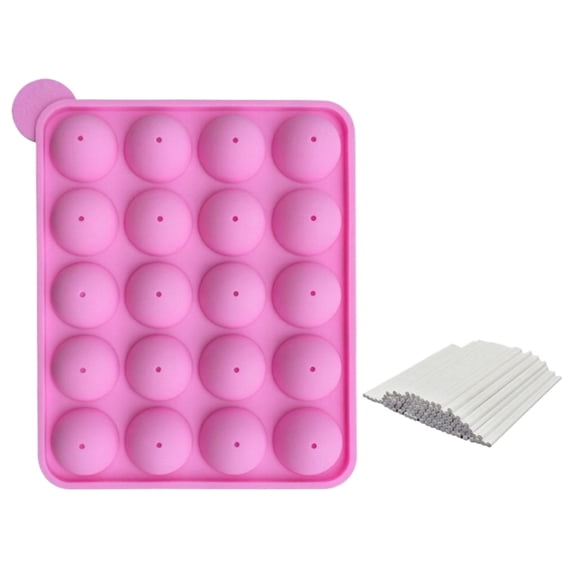 LIERTOUR 20-Hole Round Lollipop Mold Silicone Cake Pop Mold Professional Baking Tool for Party Celebration Dessert Making Elegant Minimalist Kitchen Gear