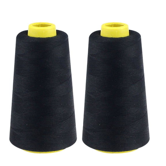 LIERTOUR 2pc Polyester Sew Thread 2300 Yards Pagoda Thread for Home Maintenance and Social Event Handcraft and Industrial Sew Gear and Fashion Studio Tool for adults Black