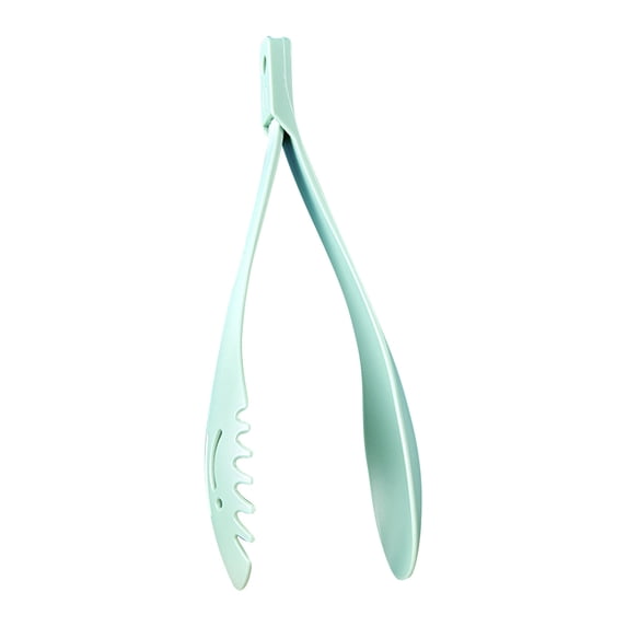 LIERTOUR 3-in-1 Multi-Functional Food Tongs, Detachable Plastic Cooking Tongs for Pasta Noodle Bread Dessert, Slotted Spoon Colander for Hot Pot, Versatile Kitchen Tool Green