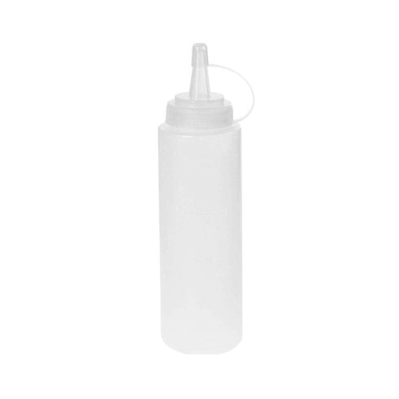 LIERTOUR 6 Pack Condiment Bottle 8.1 OZ Reuse Plastic Squeeze Container with Lid for Dressing and Home Maintenance and Social Event Food Service Gear for Kitchen White