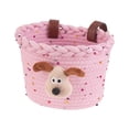 thumbnail image 1 of LIERTOUR Bicycle Basket with Cotton Rope, Cartoon Style Bike Storage Basket for Dolls and Toys Handmade Woven Front Handlebar Basket for Cycling Accessory Decor Pink, 1 of 7