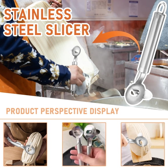 LIERTOUR Cactus Peeling Spoon Stainless Steel Cactus Peeling Spoon Multifunctional Cactus Peeler Tool for Chinese Noodle Cooking and Kitchen Gadgets Baking Tools