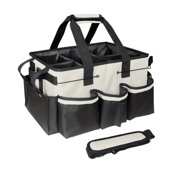 LIERTOUR Cleaning Supply Organizer, Crossbody Cleaning Backpack Wearable Tote Bag with Shoulder Strap for Janitorial Housekeeping Tool