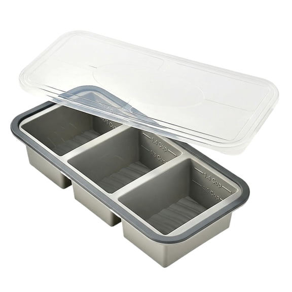 LIERTOUR Compartment Fresh Keeping Lunch Box Professional Food Freezer Storage Box with Lid for Office Home Meal Prep Minimalist Elegant Gear for Adults, Gray