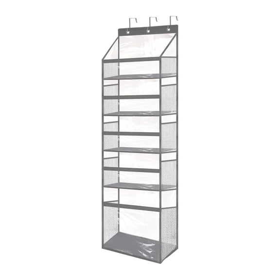 LIERTOUR Over the Door Yarn Storage Organizer with 6 Large Zippered Compartments, Space Saving Knitting Storage Rack, Clear PVC View for Crochet Hooks and Craft Needlework.
