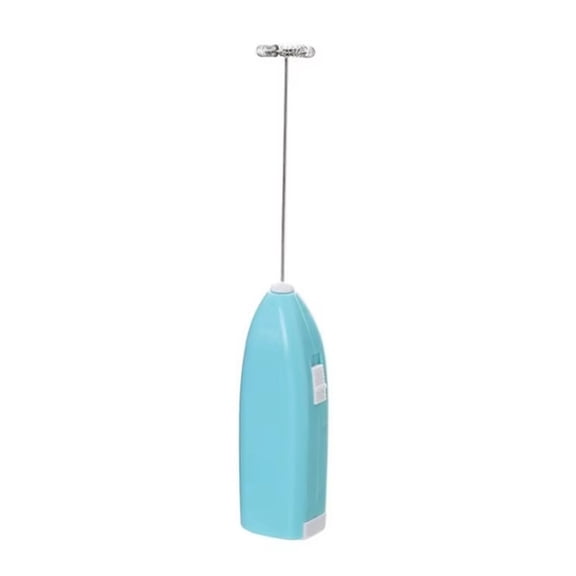 LIERTOUR Handheld Electric Egg Mixer Whisk Mini Cream Frother and Battery Operated Milk Beater for Home Kitchen Baking Cake Batter Whipping Cream Portable Compact Tool Blue