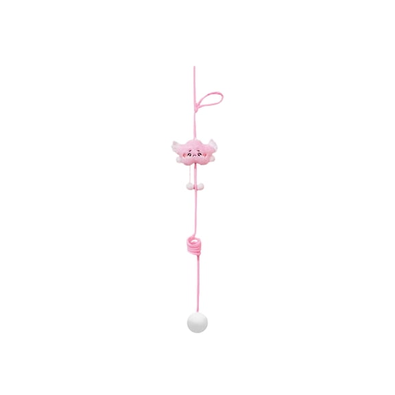 LIERTOUR Interactive Hanging Cats Toy with Suction Cup Self-Play Plush Catnip Toy in Pink with Elastic String Teaser for Indoor Cats Boredom Relief Playful ToolPink