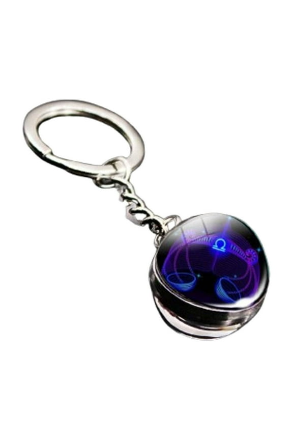 Libra Constellation Keychain, Time Gemstone Keychain Pendant for Social Event Ceremony Home Office Personal Accessory Decoration Gear