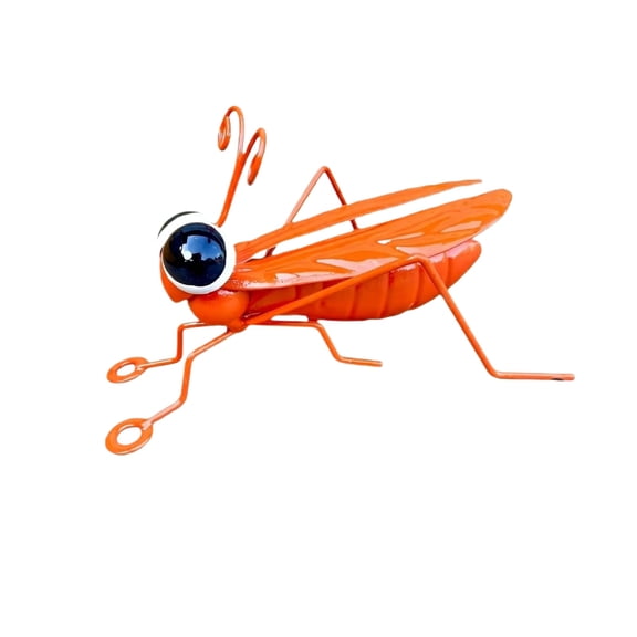 LIERTOUR Locust Desktop Metal Sculpture and Refine Craft for Garden and Home Decor and Office Desktop Ornament and Social Event Atmosphere Decoration Tool Case Orange