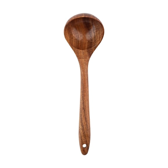 LIERTOUR Natural Teak Kitchen Utensils Set, Wooden Cooking Spoons for Nonstick Cookware, Handcrafted Hardwood Spatulas and Ladles, Heat Resistant Chef Tools for Home Kitchen