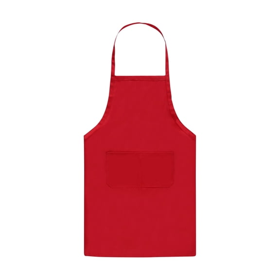 LIERTOUR PVC Waterproof Plain Apron for Women and Men with Double Pocket and Apron for Cook Adult Chef Kitchen for Cook and Bake and Grill and Work Tool Red
