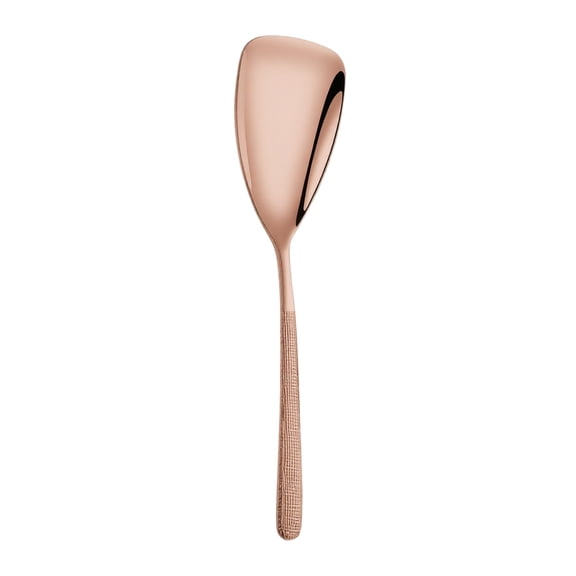 LIERTOUR Serving Spoons, Stainless Steel Fabric Texture Large Spoon for Rice Soup And Stirring for Home Restaurant Tableware Dining And Kitchen Buffet Essentials Rose Gold
