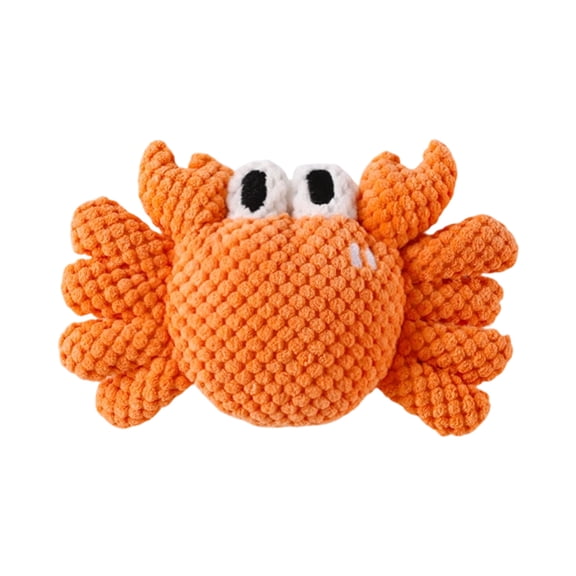 LIERTOUR Squeaking Dog Toy Plush Sea Animal Star Shaped Interactive Chewing Toy with Rope Knot and Sound Paper for Pet Teething and Play for Indoor and Outdoor Crab