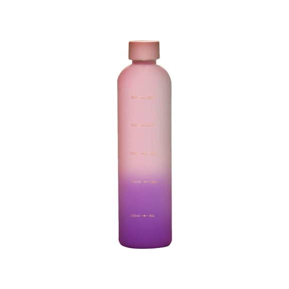 LIERTOUR Tritan Sports Bottle with Scale Leak Proof Flip Top Lid for Office Gym Travel Gear for Adults Pink