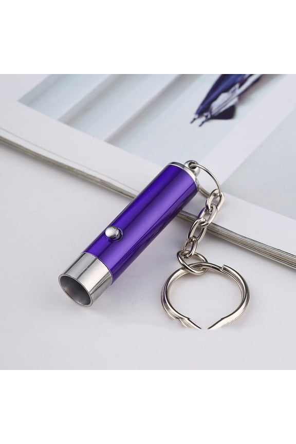 UV Flashlight LED Torch Light with Keychain for Currency Verification and Fluorescent Agent Detection Handheld Black Light Mini Lamp for Gem Identification Purple