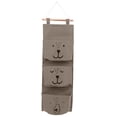 thumbnail image 1 of LIERTOUR Wall Hanging Storage Bag 3 Pocket Over the Door Organizer Foldable Fabric Hanging Pocket Organizer for Bathroom Bedroom Closet Dorm Room Essentials Dark Gray Multicolor, 1 of 3