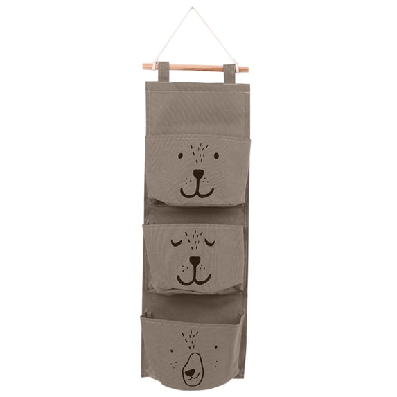 LIERTOUR Wall Hanging Storage Bag 3 Pocket Over the Door Organizer Foldable Fabric Hanging Pocket Organizer for Bathroom Bedroom Closet Dorm Room Essentials Dark Gray Multicolor