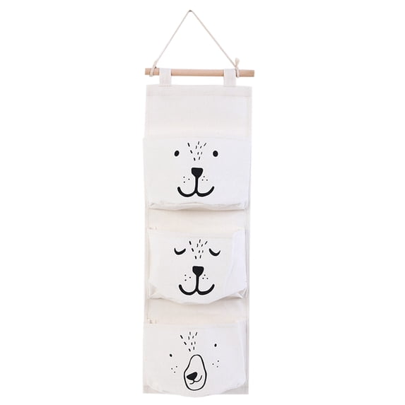LIERTOUR Wall Hanging Storage Bag 3 Pocket Over the Door Organizer Foldable Fabric Hanging Pocket Organizer for Bathroom Bedroom Closet Dorm Room Essentials Dark Gray Multicolor