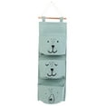 thumbnail image 1 of LIERTOUR Wall Hanging Storage Bag 3 Pocket Over the Door Organizer Foldable Fabric Hanging Pocket Organizer for Bathroom Bedroom Closet Dorm Room Essentials Dark Gray Multicolor, 1 of 2