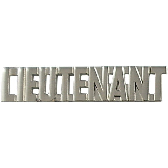 Hero's Pride LIEUTENANT Die Struck Letters, Nickel Finish, 3/8" High, Pair with Clutch Backs