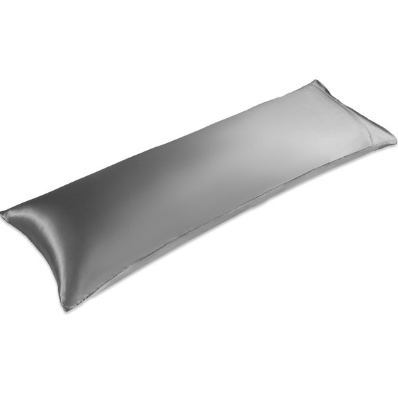 LIFCOM Satin Pillowcase Set of 1 for Hair and Skin, Silky Body Pillow Case with Envelope Closure ,20"×54", Dark Gray