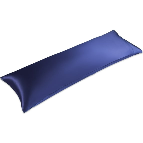 LIFCOM Satin Pillowcase with Envelope Closure,Body, Navy Blue,(1 Count)