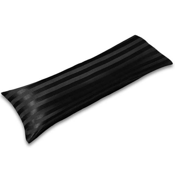 LIFCOM Satin Pillowcase with Envelope Closure,Body, Striped Black,（1 Count）