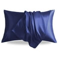 thumbnail image 1 of LIFCOM Satin Pillowcase with Envelope Closure,Standard, Navy Blue，（2 Count）, 1 of 6