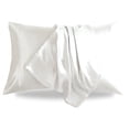 thumbnail image 1 of LIFCOM Satin Pillowcase Set of 2 for Hair and Skin, Silky Standard Pillow Case with Envelope Closure ,20"×26", White, 1 of 6