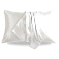 thumbnail image 1 of LIFCOM Satin Pillowcase Set of 2 for Hair and Skin, Silky Standard Pillow Case with Envelope Closure ,20"×26", White, 1 of 6