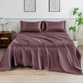 thumbnail image 1 of LIFCOM Satin Sheets Set King Size Rose Taupe,4Pcs Luxury Silky Bedding Set with 15 Inches Deep Pocket for Mattress, 1 of 6