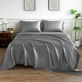 thumbnail image 1 of LIFCOM Satin Sheets Set Twin XL Size Dark Grey,3Pcs Luxury Silky Bedding Set with 15 Inches Deep Pocket for Mattress, 1 of 6