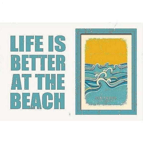 LIFE IS BETTER AT THE BEACH Distressed-Wood Box Frame by Sixtrees - 5x7