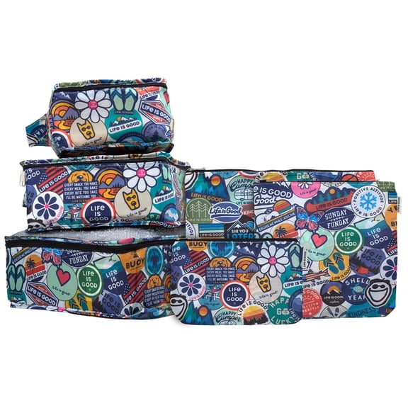 LIFE IS GOOD Packing Cubes Tear-Resistant Multifunctional Travel Organizer 6 Piece Set