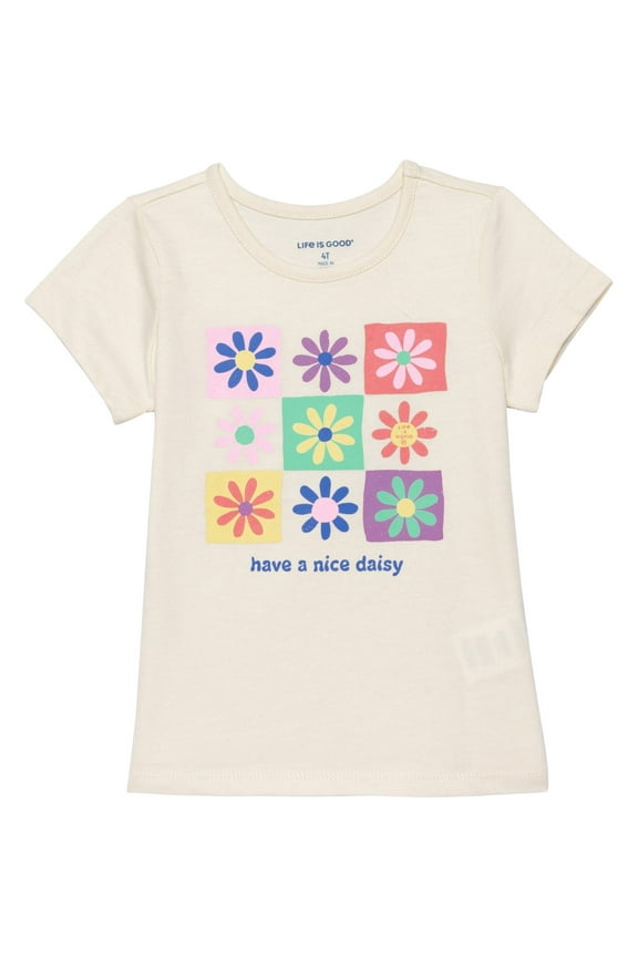 GIRLS TOP - 253 FLOWER VANILLA - SZ 3T - TEE SHIRT GRAPHIC