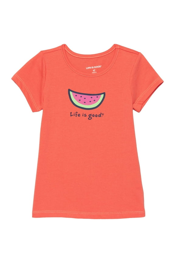 GIRLS TOP - 253 WATERMELON CORAL - SZ 4T - TEE SHIRT GRAPHIC