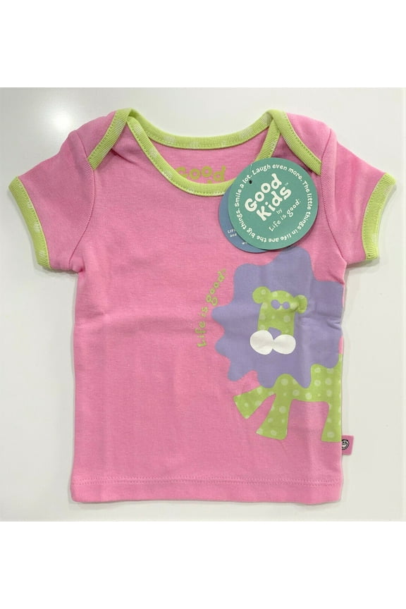 GIRLS TOP - LION SZ 3 6 MONTHS - PINK TEE SHIRT GRAPHIC BABY